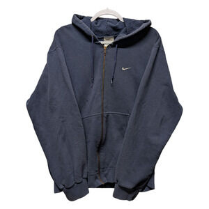 Y2K Nike Navy Blue Full Zip Hoodie Sweatshirt